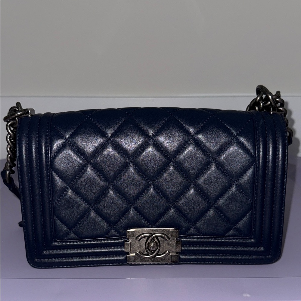 Chanel Navy Boy Bag